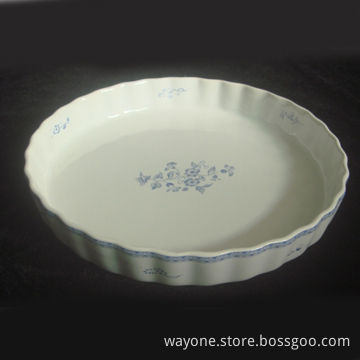 Round ceramic baking plate, various colors to choose from, suitable for home use